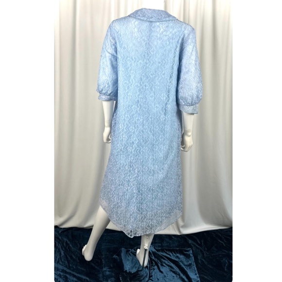 Vintage 1950’s 1960’s ‘Campus Casuals’ • Lace Babydoll Bed Jacket in Blue - M/L - Picture 9 of 10